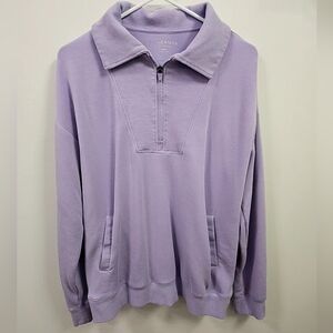 Recreation Thread And Supply Womens Half Zip Sweatshirt Medium Purple